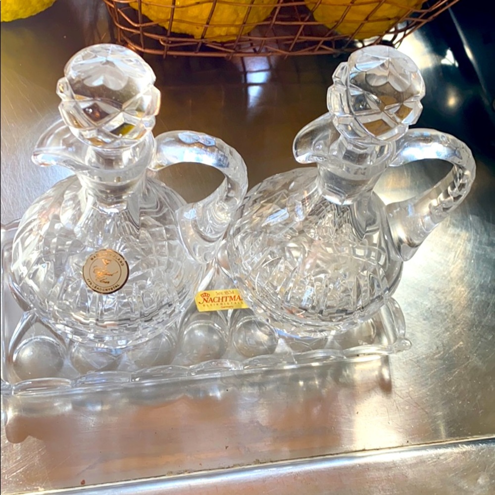 Crystal clear crystal olive oil and vinegar